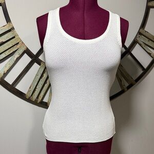 Apt. 9 Cream & White Sleeveless Knit Top